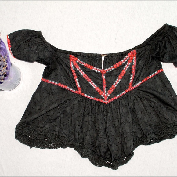 FREE PEOPLE Green Off the Shoulder Top - Picture 1 of 3